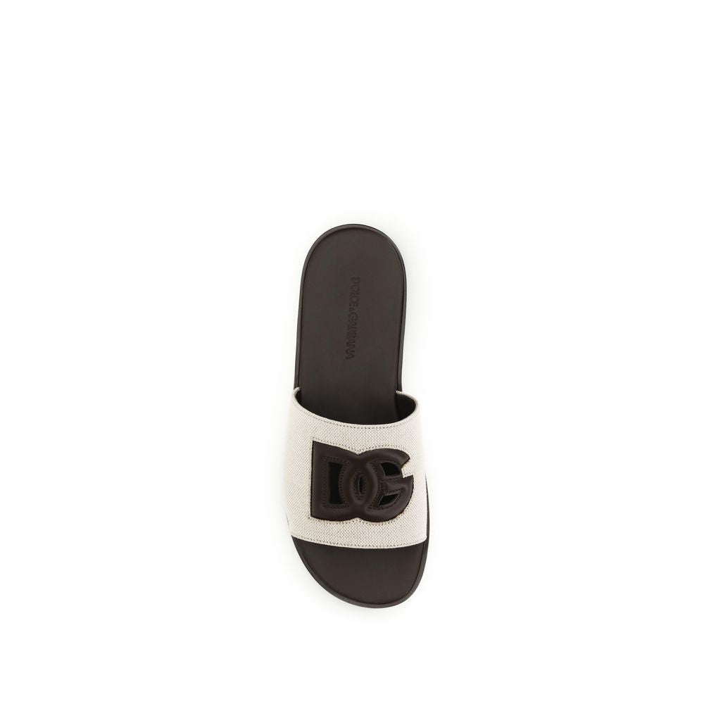 Beige Canvas Sandals