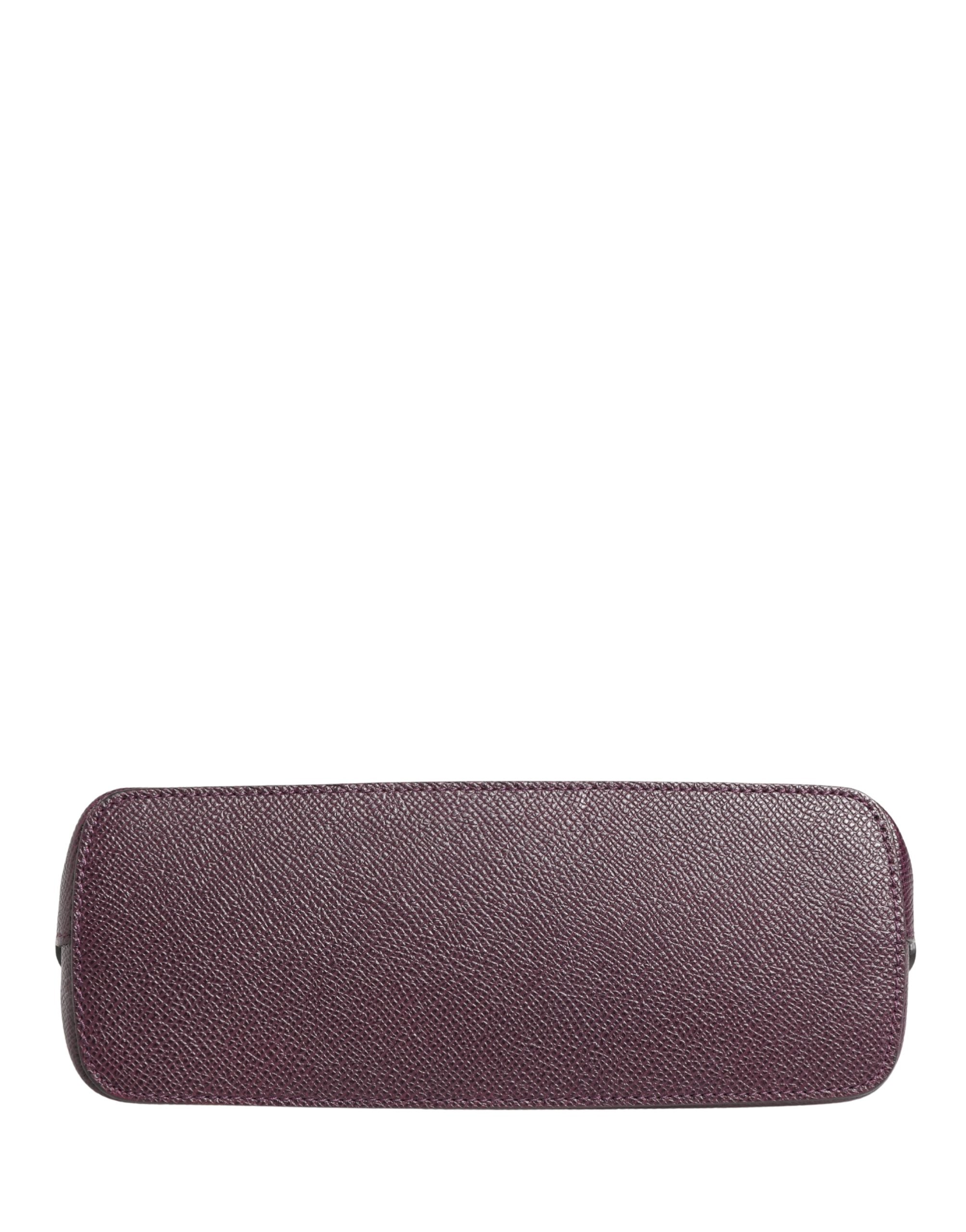 Dark Purple Leather DG Logo Zip Around Hand Purse Wallet