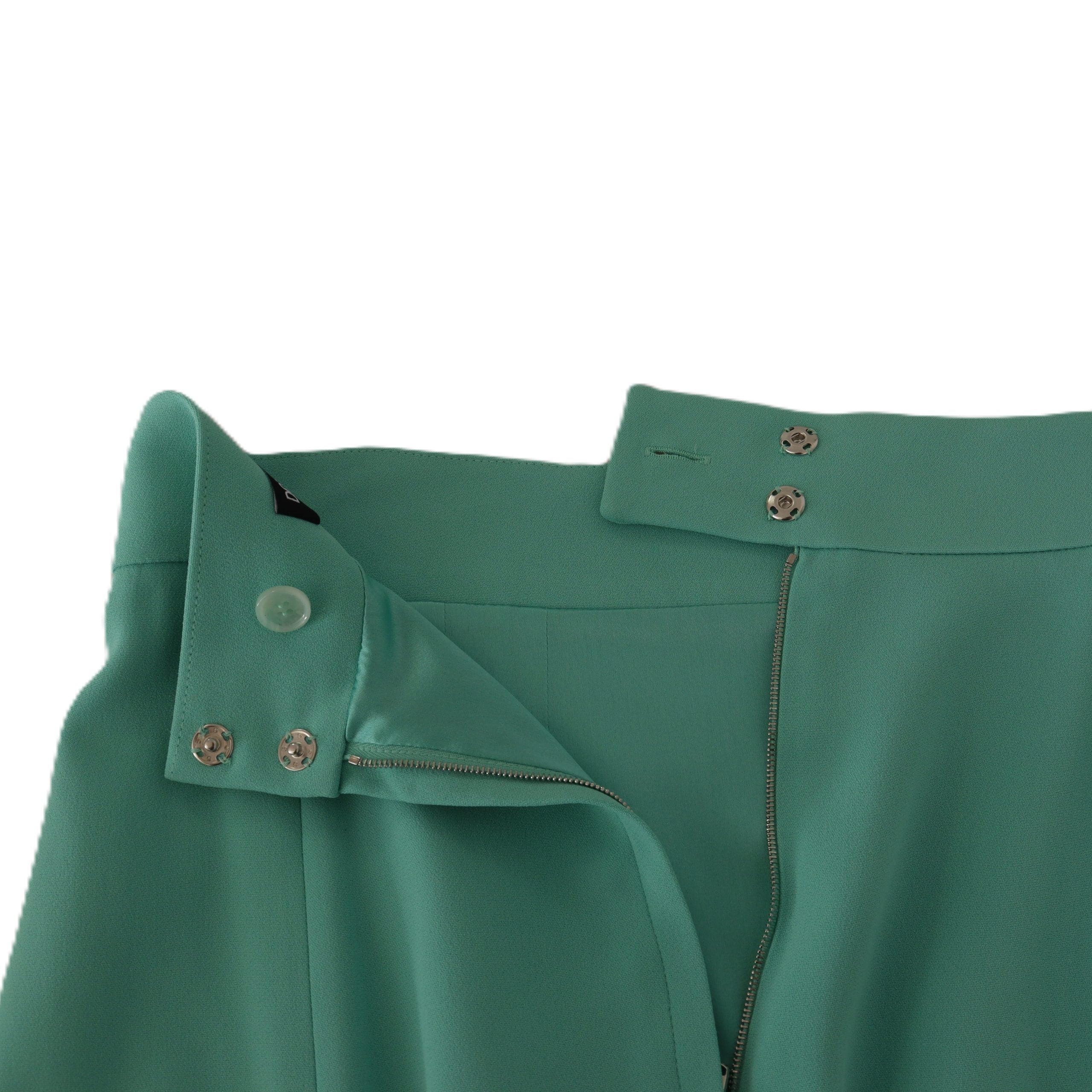 Mint Green Viscose Pencil Cut Midi Skirt