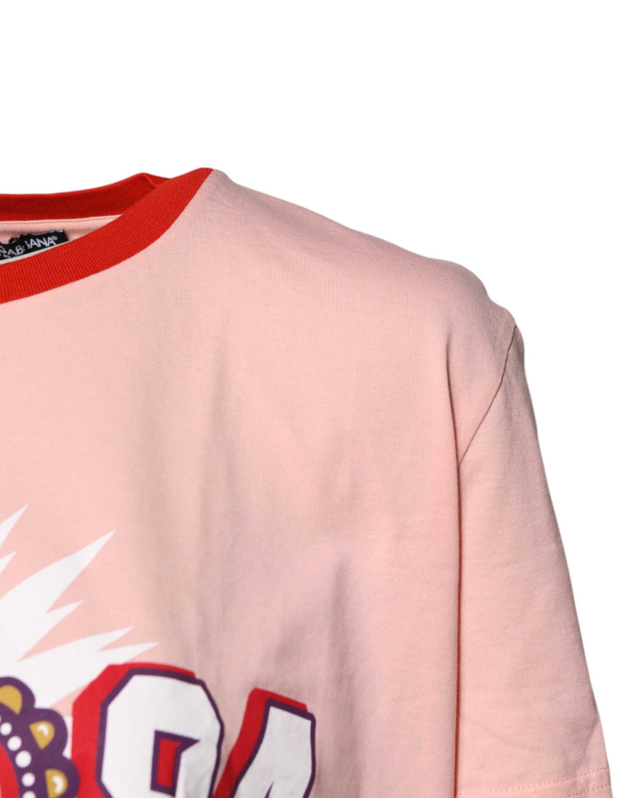 Pink DG 84 Sacred Heart Print Cotton T-shirt