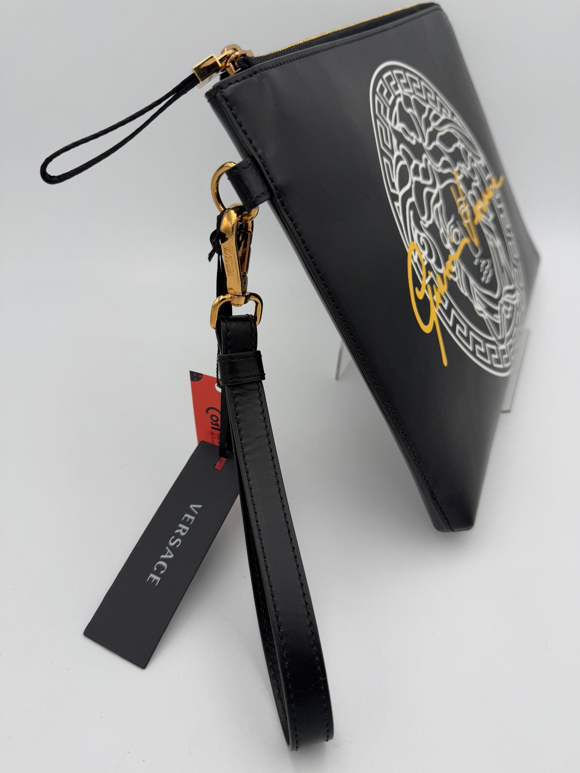 VERSACE LA MEDUSA Signature Leather Clutch
