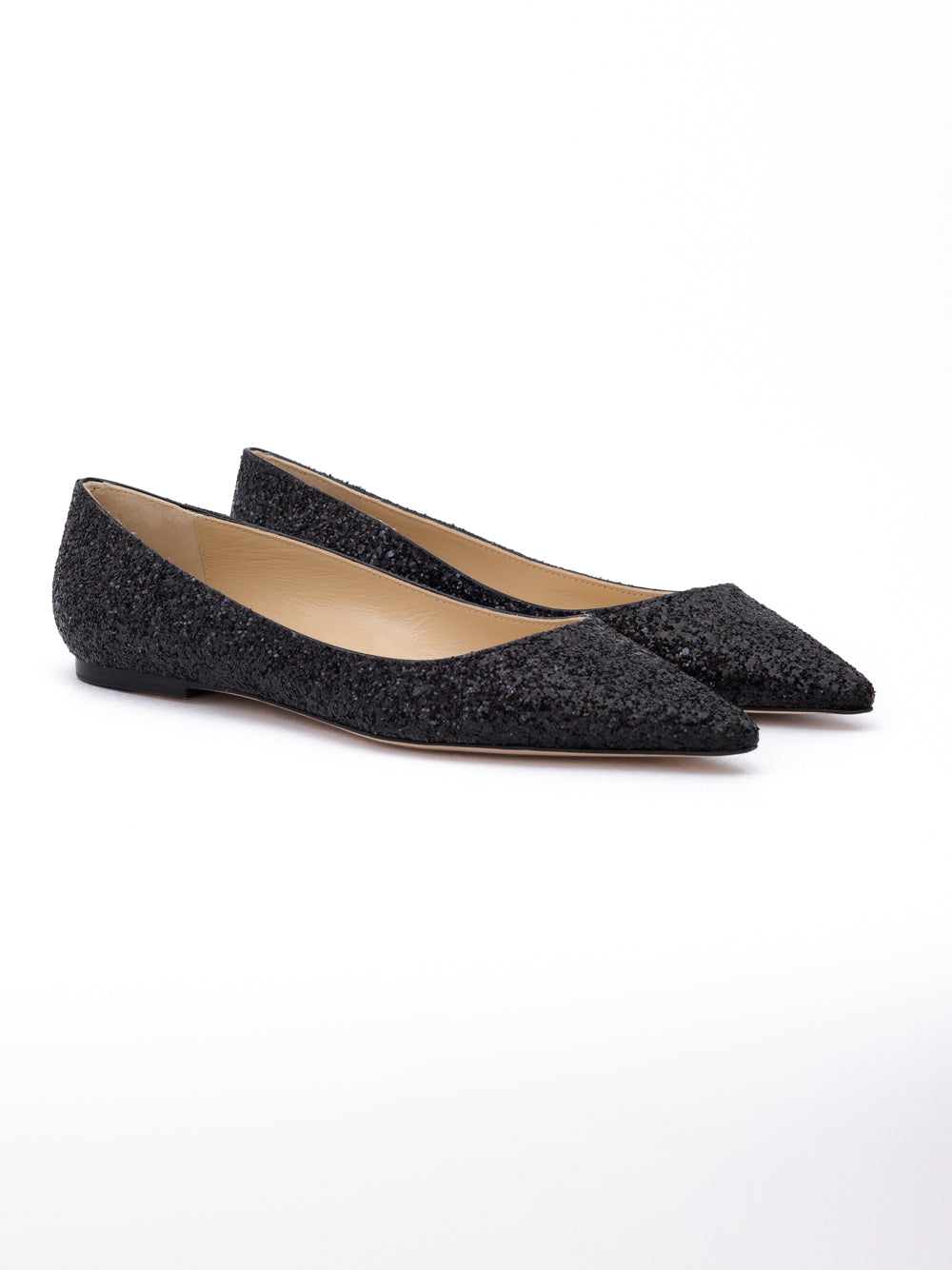 Black Coarse Glitter Fabric Alina Bellet Flat