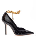 Black Patent Leather Diamond Talura Pumps