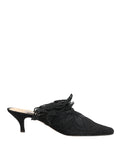 Black Lace Heels Sandals Shoes