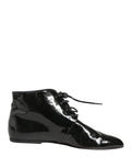 Black Leather AnkleBoots Shoes