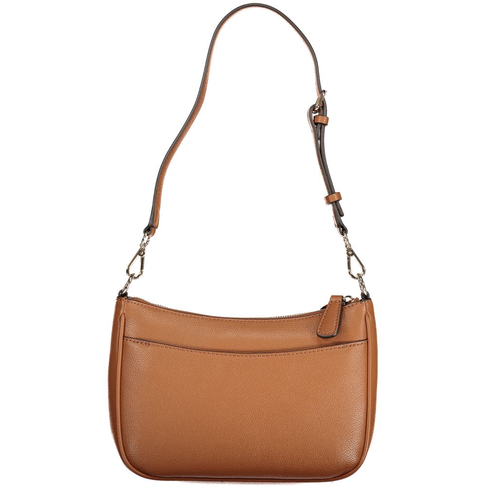 Marrone Polyurethane Women Handbag
