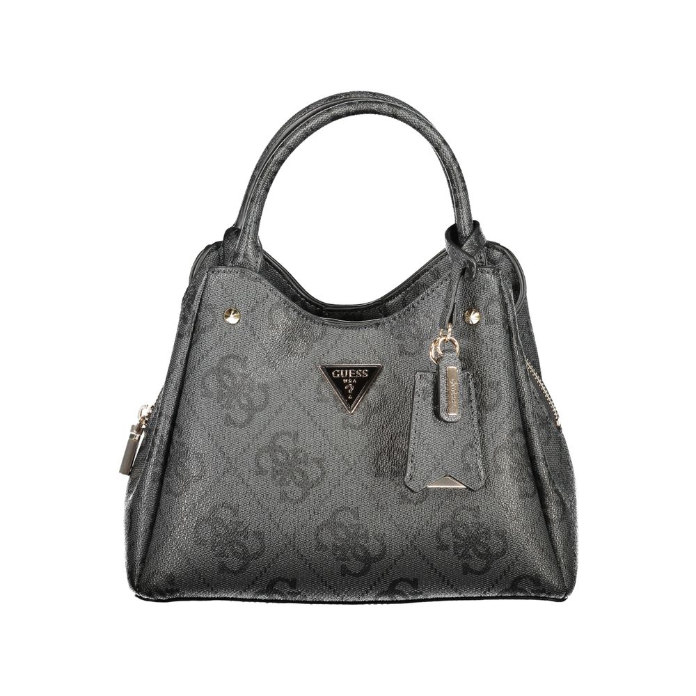 Black Polyurethane Women Handbag