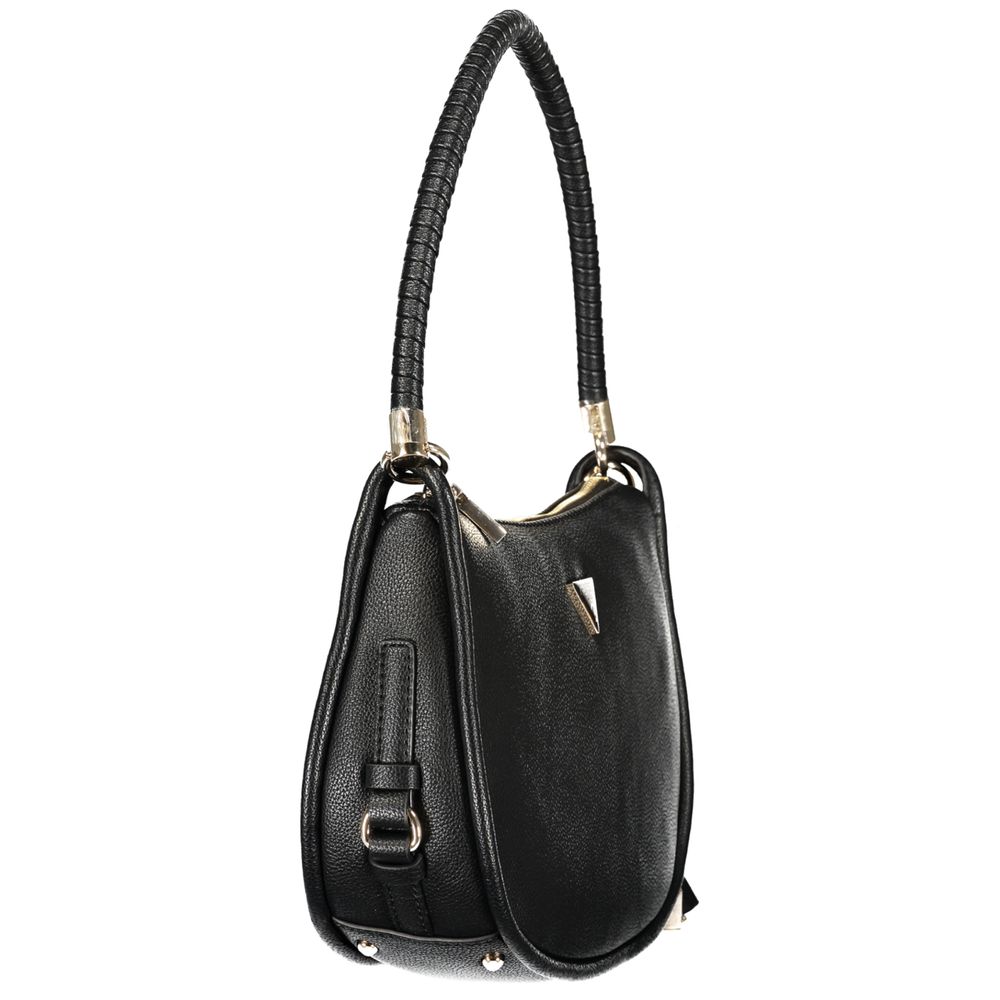 Black Polyurethane Women Handbag