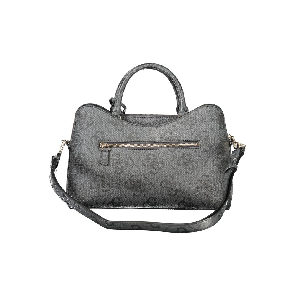 Black Polyurethane Women Handbag