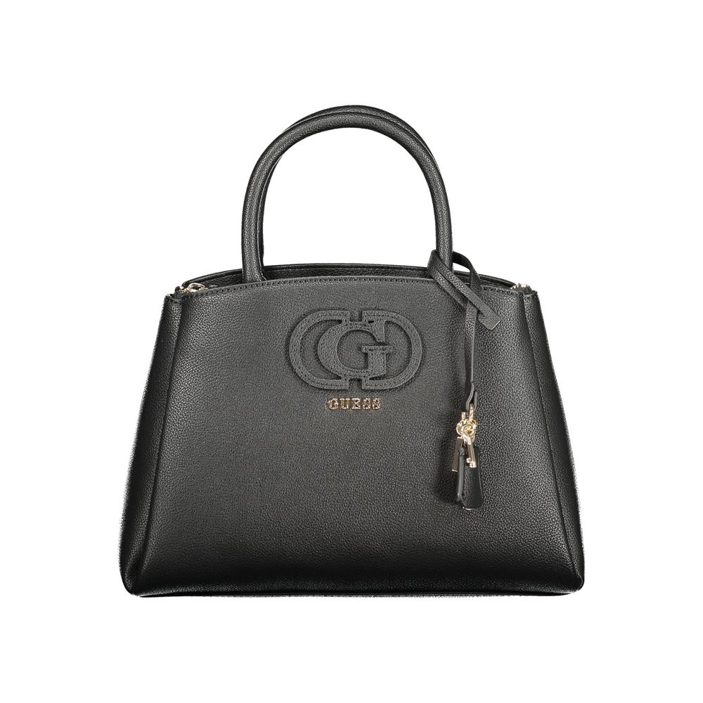 Black Polyurethane Women Handbag
