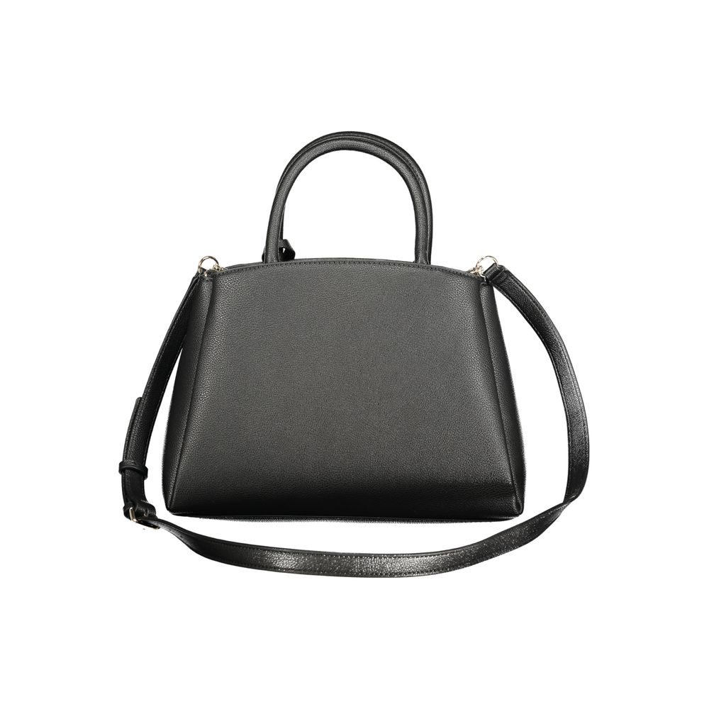 Black Polyurethane Women Handbag