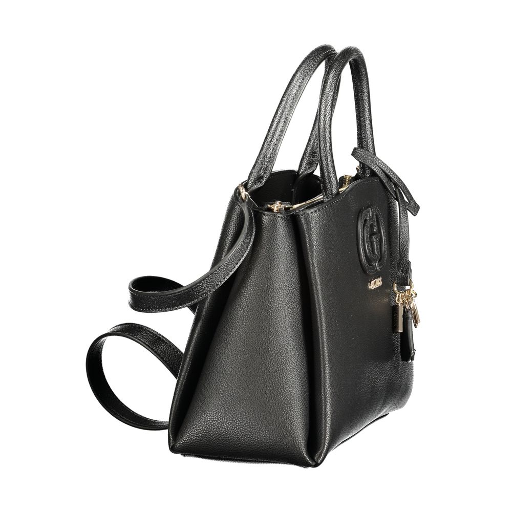 Black Polyurethane Women Handbag