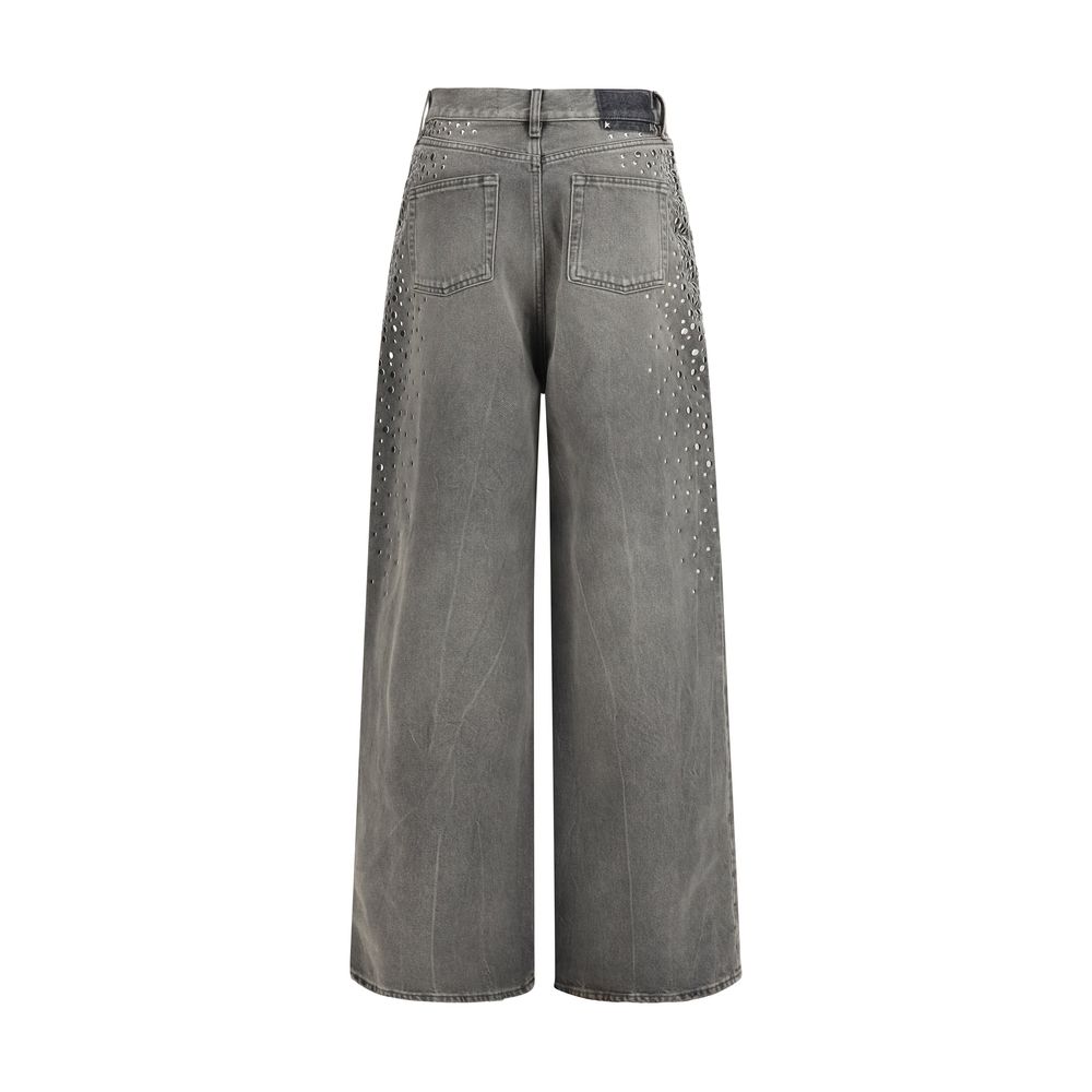 Gray Cotton Jeans Denim