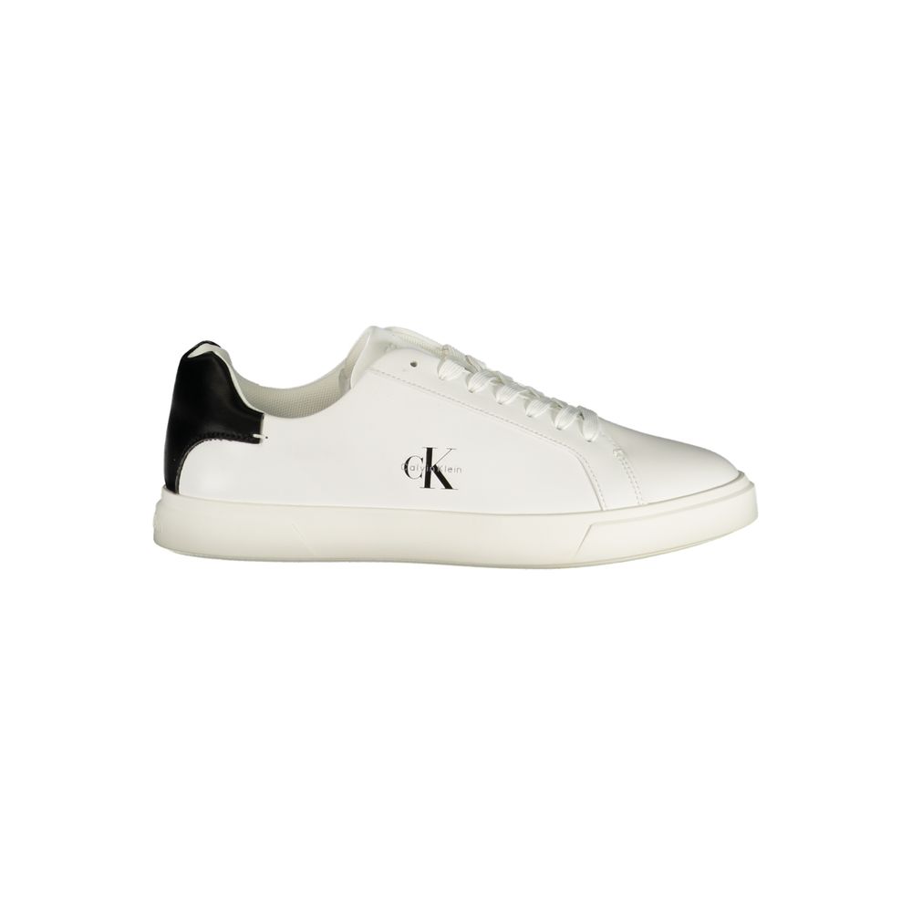 White Polyurethane Women Sneaker
