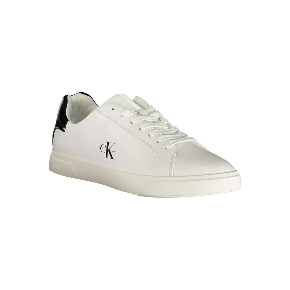 White Polyurethane Women Sneaker