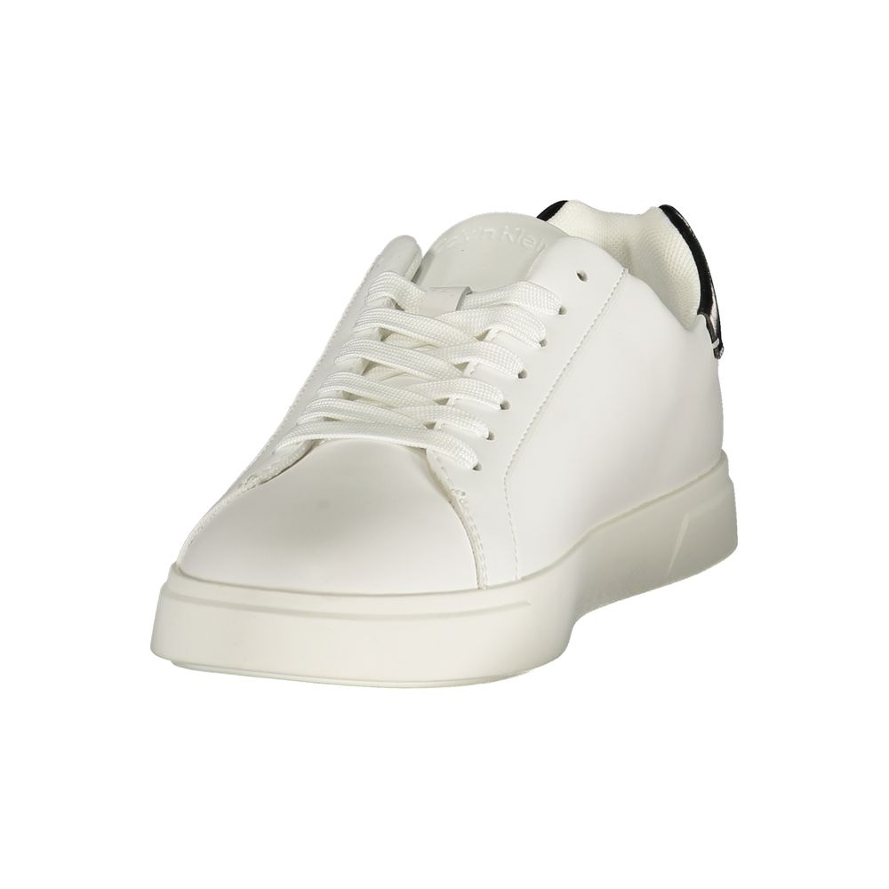 White Polyurethane Women Sneaker