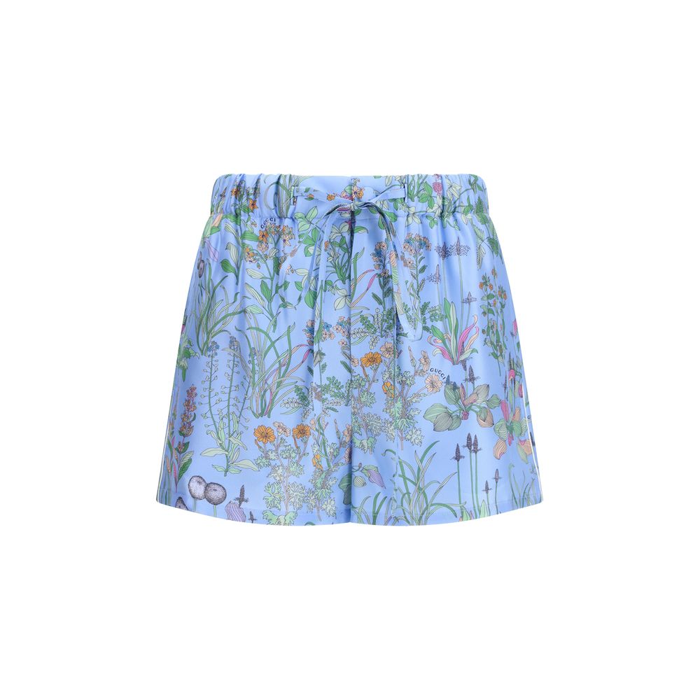 Blue Silk Shorts