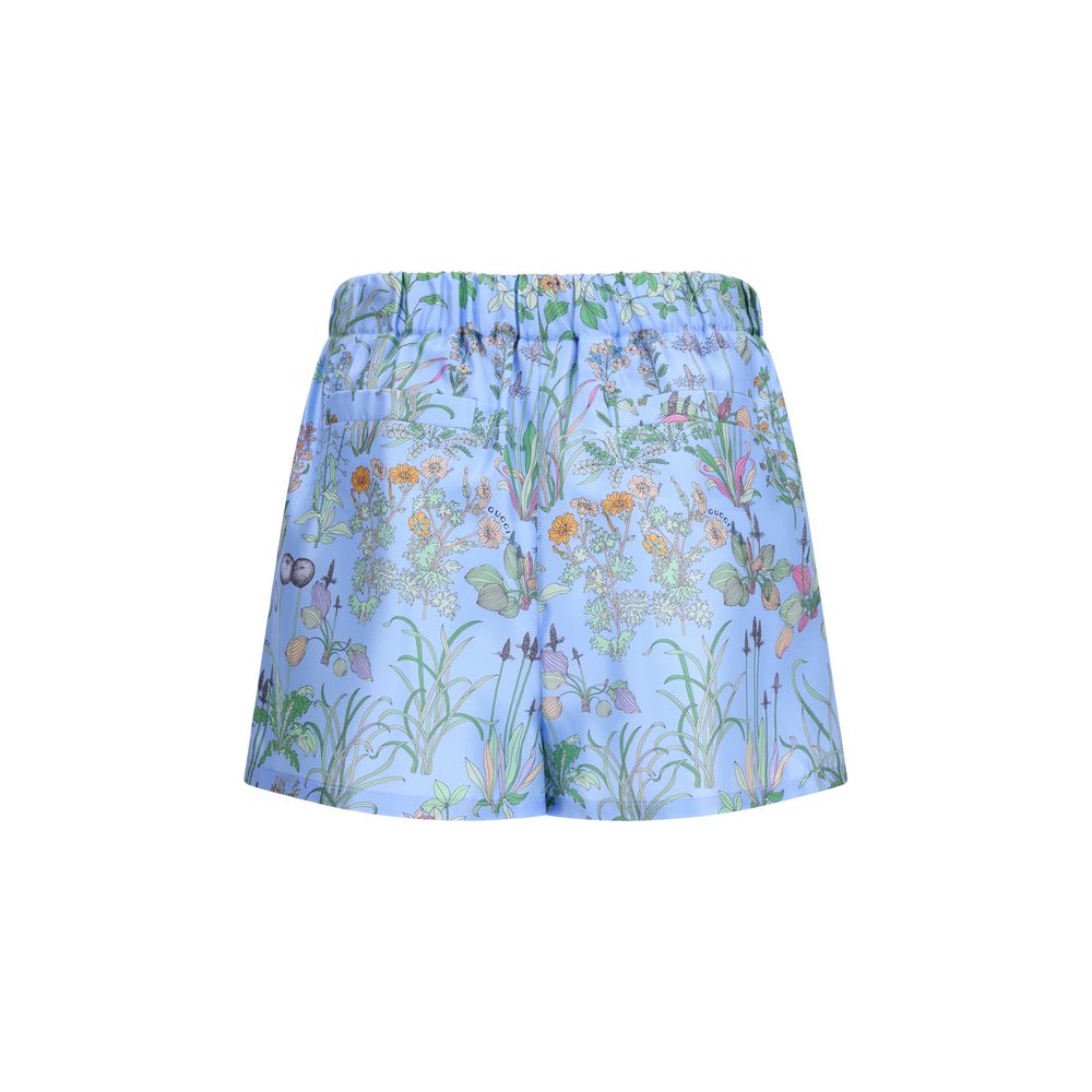 Blue Silk Shorts