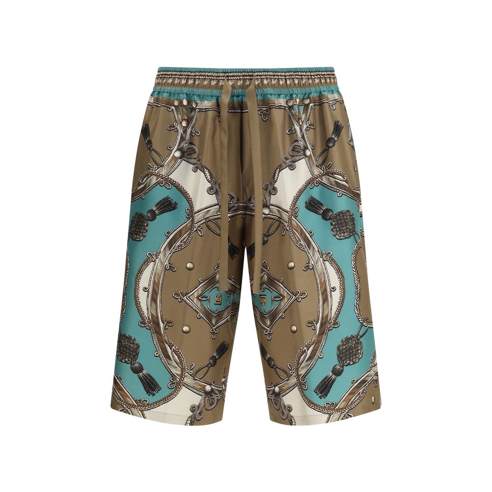 Multicolor Silk Cargo Shorts