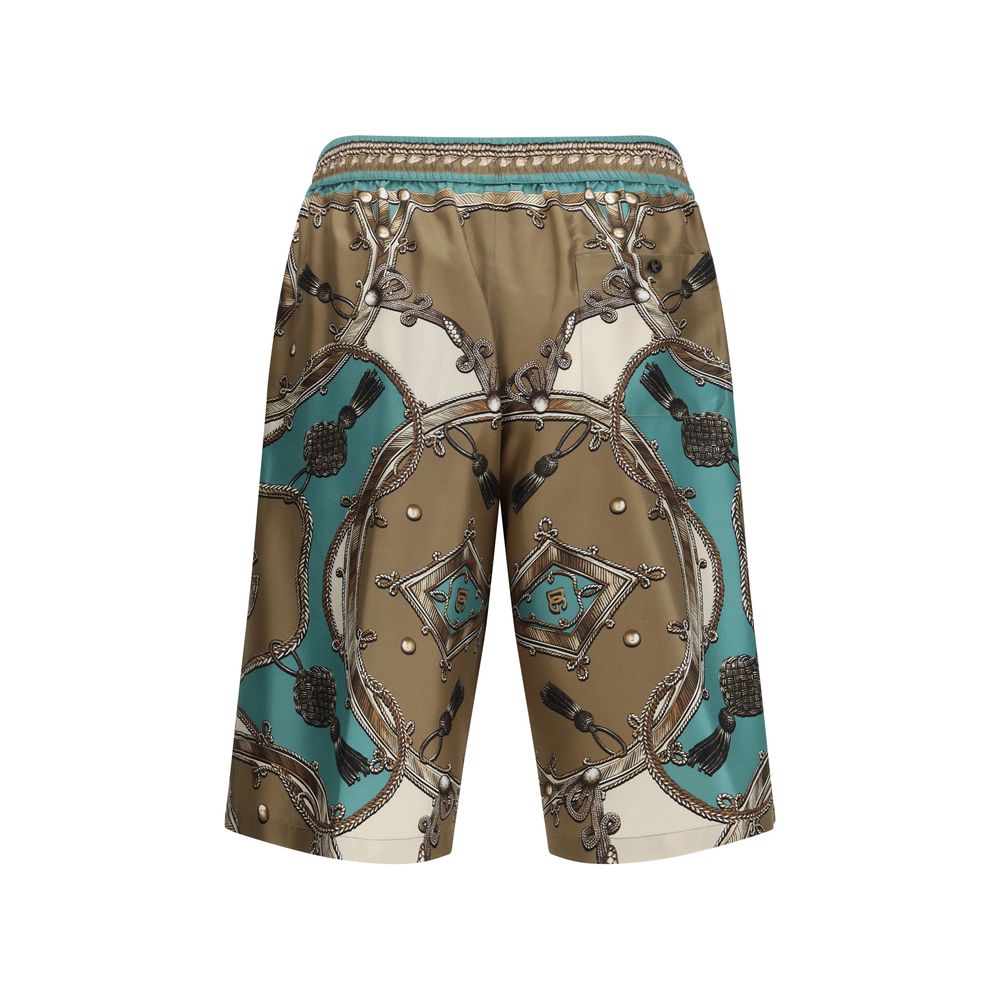 Multicolor Silk Cargo Shorts