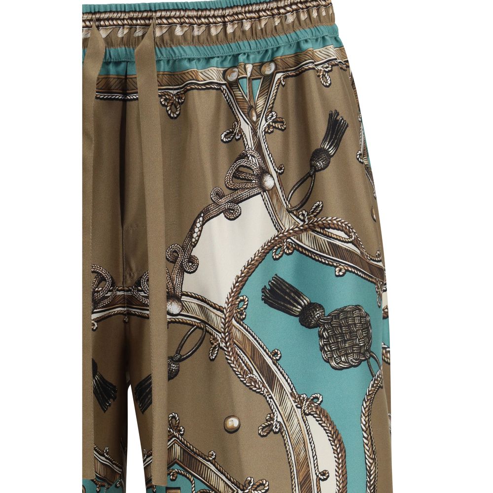 Multicolor Silk Cargo Shorts