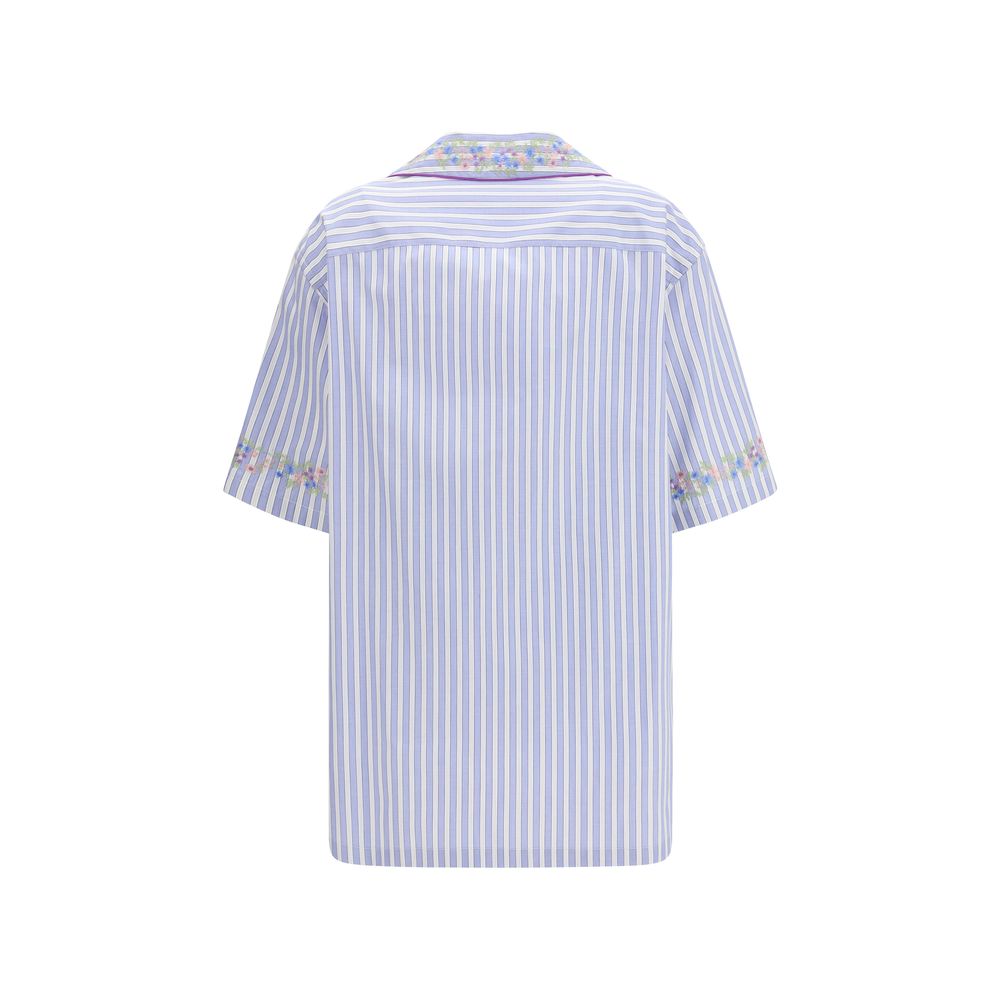 Blue Cotton Pattern Shirt