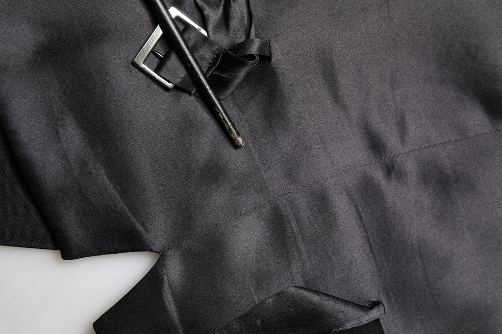 Black Wool Single Breasted Men Waistcoat Vest