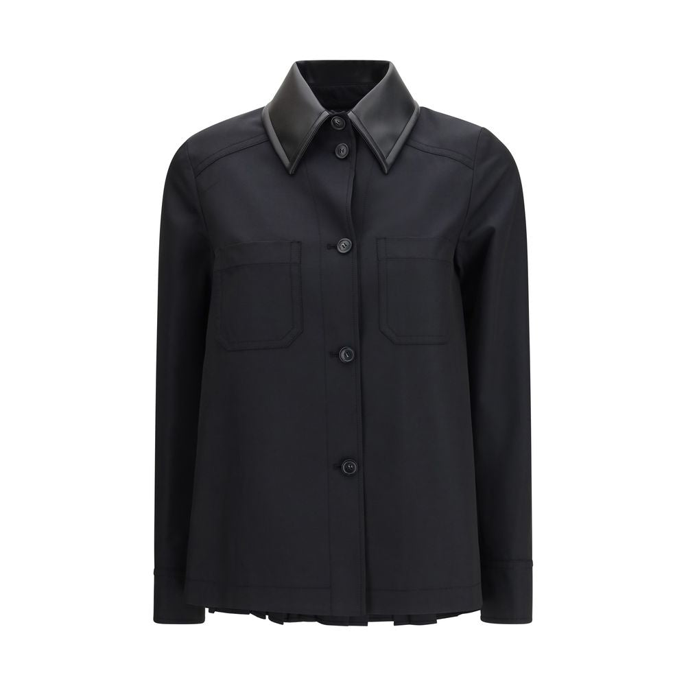 Black Polyester Trench Coat