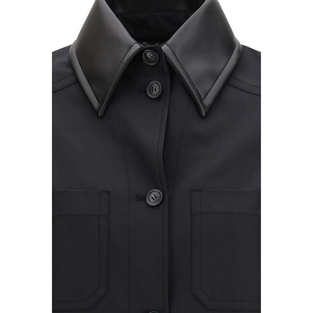 Black Polyester Trench Coat