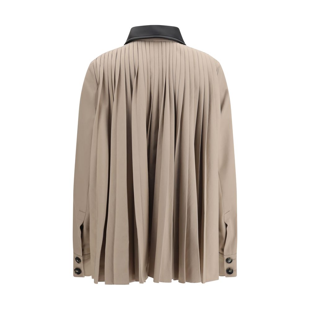 Beige Polyester Trench Coat