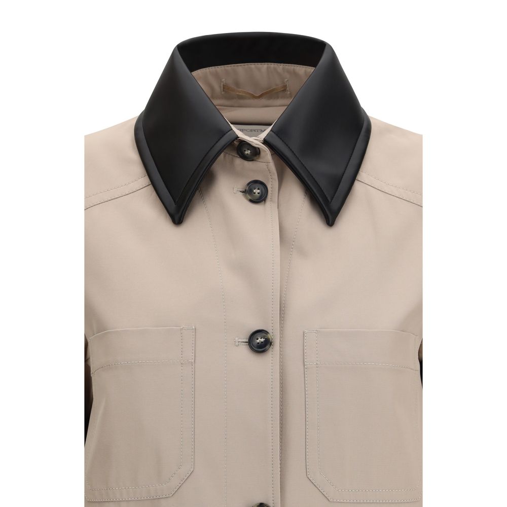Beige Polyester Trench Coat