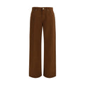 Brown Cotton Casual Pants
