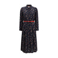 Blue Silk Casual Dress