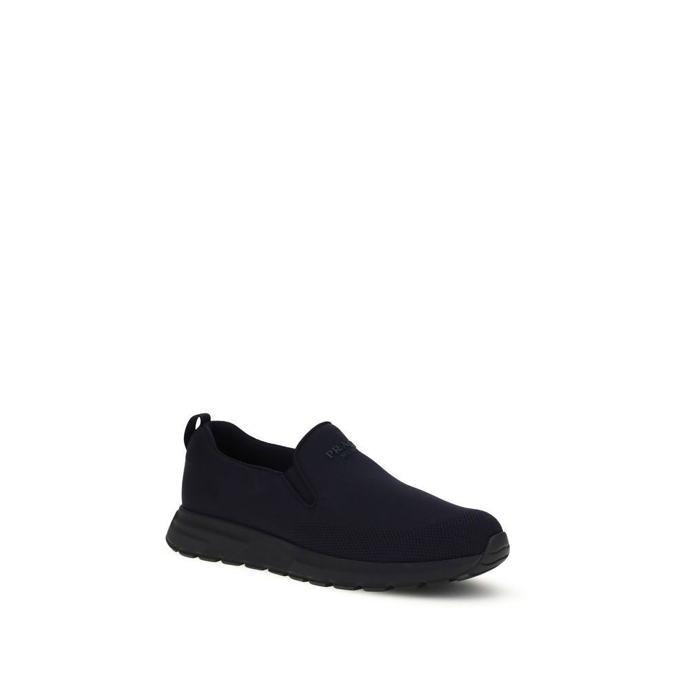 Blue Fabric Low Top Sneakers