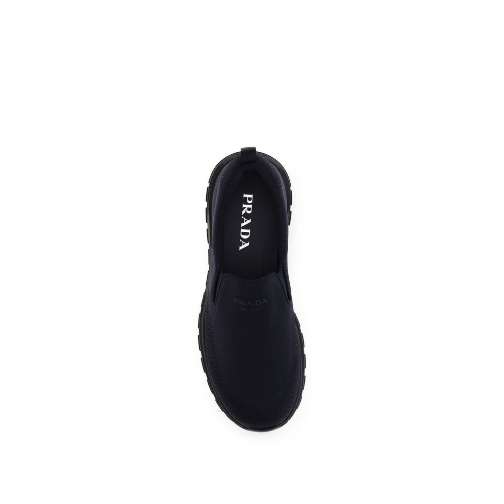 Blue Fabric Low Top Sneakers