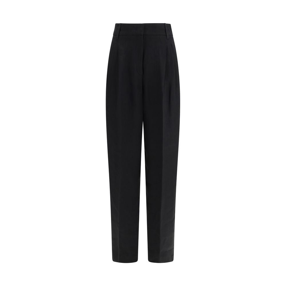 Black Linen Casual Pants