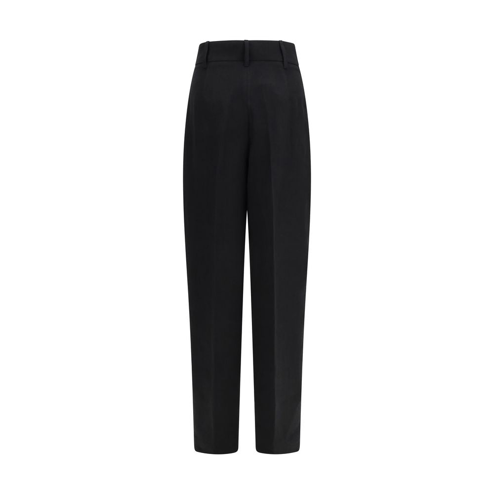Black Linen Casual Pants