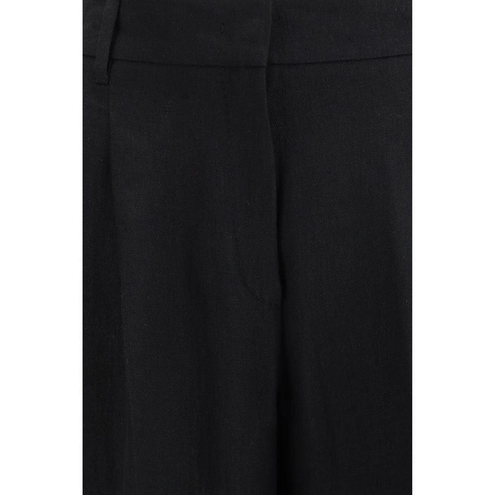 Black Linen Casual Pants