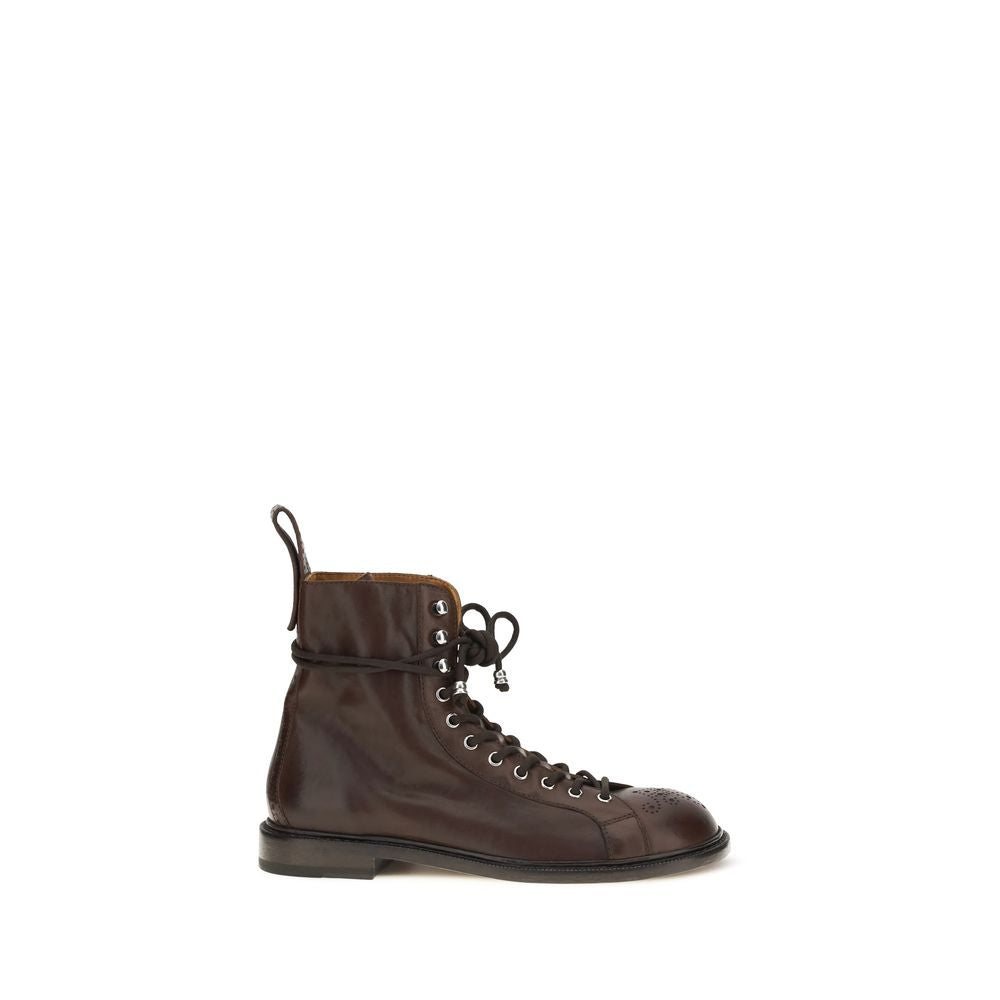 Black Calf Leather Bos Taurus Lace-Up Boots