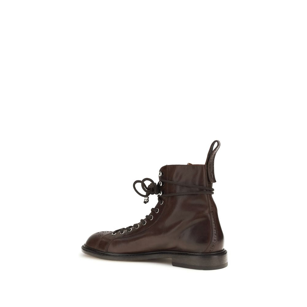 Black Calf Leather Bos Taurus Lace-Up Boots