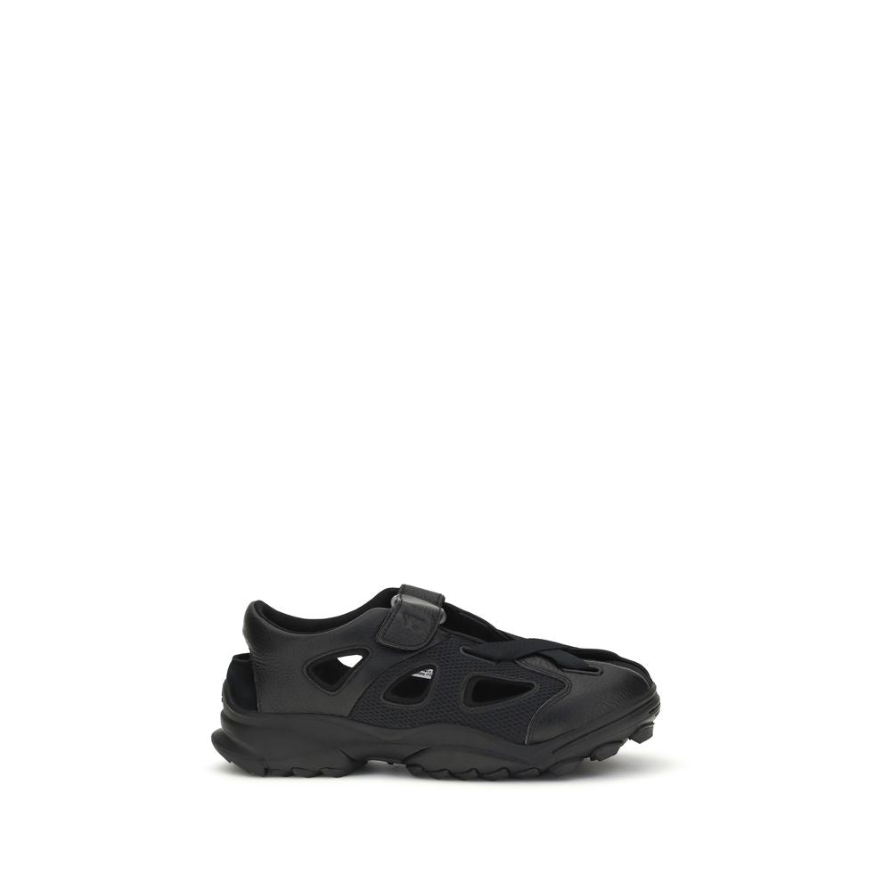 Black Calf Leather Bos Taurus Sandals