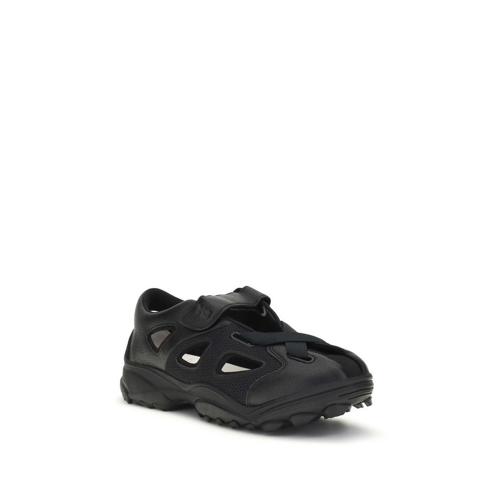 Black Calf Leather Bos Taurus Sandals