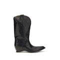 Black Calf Leather Bos Taurus Ankle Boots