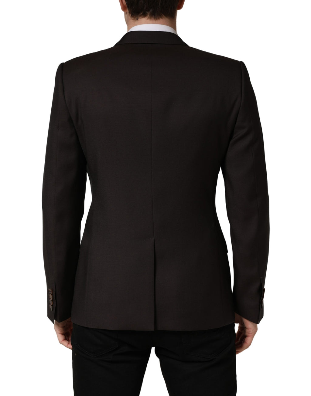 Dark Violet Wool Double Breasted Suit Jacket