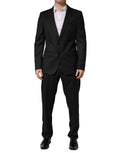 Black Wool 2 Buttons Formal 2 Piece Suit