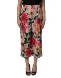 Multicolor Floral High Waist Cropped Pants