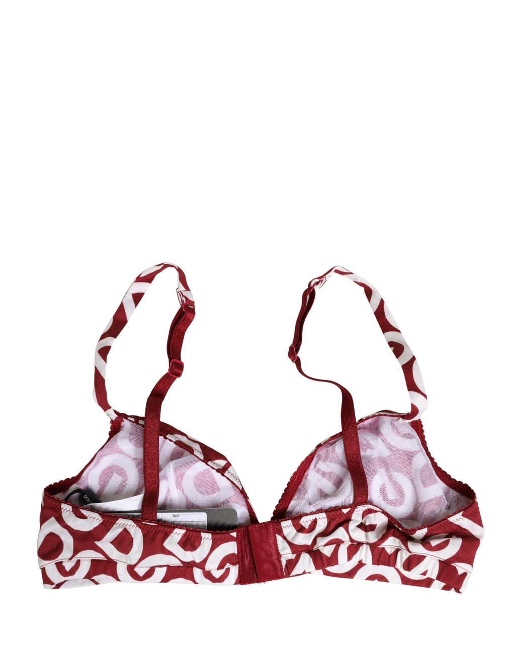 Red Logo Monogram Cotton Soft Cup Bra Underwear