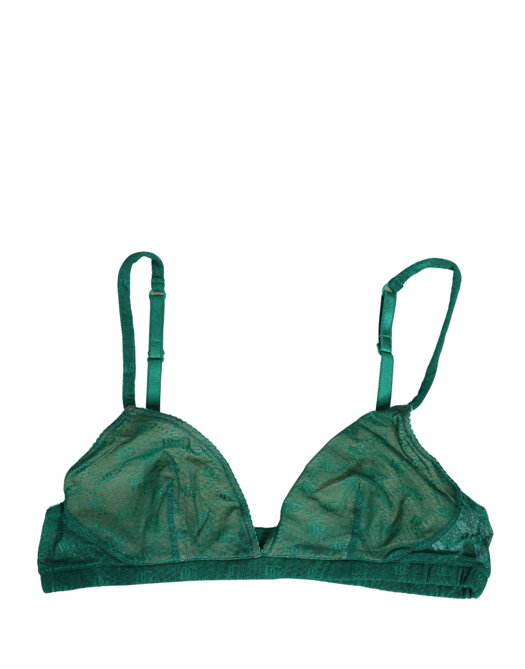 Green Nylon Stretch Soft Cup Brassiere Underwear