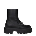 Black Leather Ankle Boots