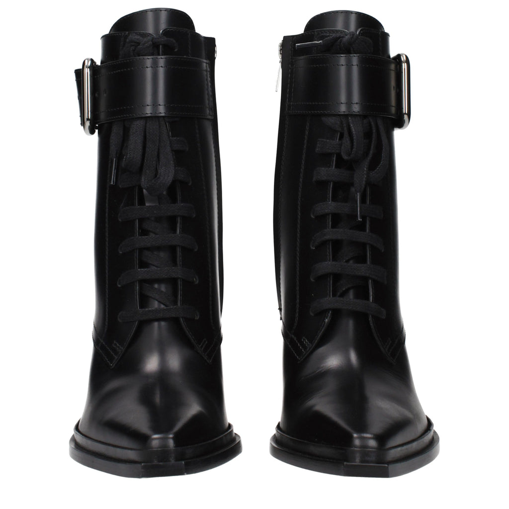 Black Leather Ankle Boots